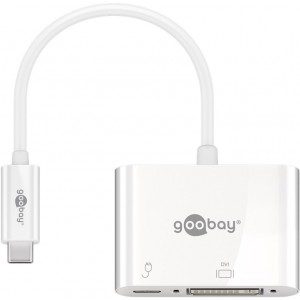 Adaptateur USB-C™ avec DVI, PD, Blanc